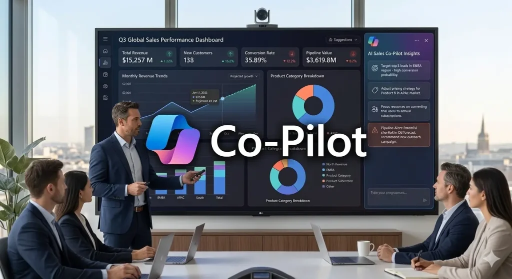 Microsoft Copilot PowerPoint sales presentation